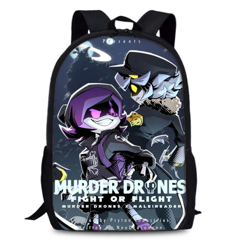 Drone Backpack - กระเป๋าเป้สะพายหลังลายการ์ตูน Murder Drones อเนกประสงค์ ความจุขนาดใหญ่ สำหรับนักเรียน