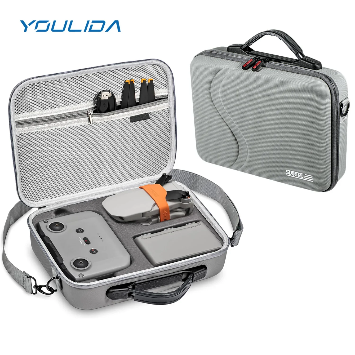 Drone Carrying Case - Mini 2 กระเป๋าสะพาย PU แบบพกพากระเป๋าเดินทางกระเป๋าถือสําหรับ DJI
