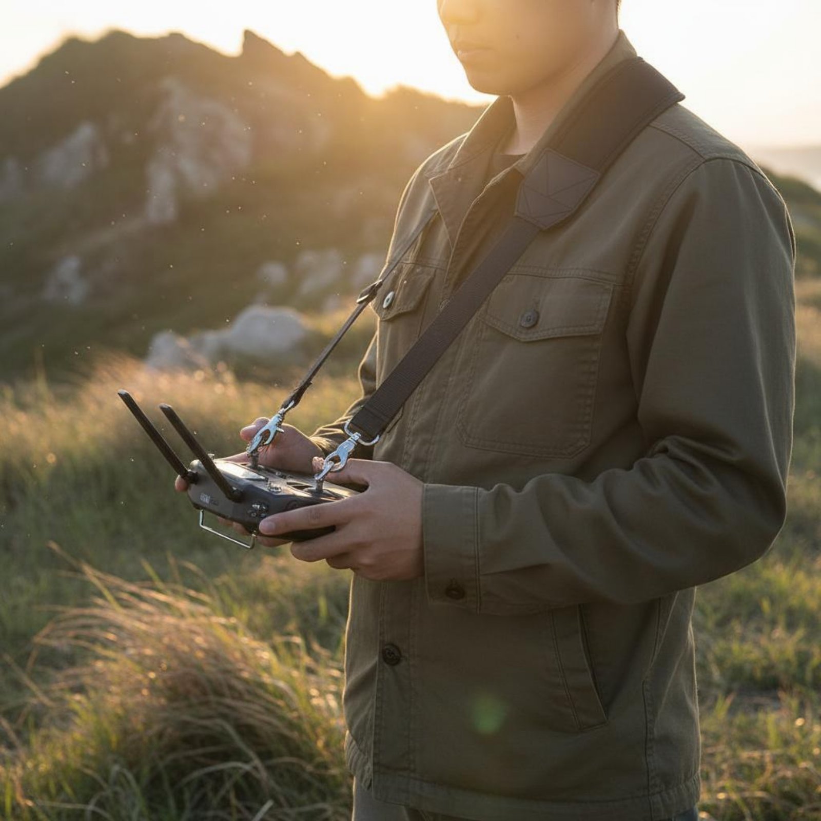 Drone Remote Controller Lanyard - สายรัดเครื่องส่งสัญญาณโดรน สายรัดตัวควบคุมโดรนแบบติดตั้งรวดเร็ว สายคล้องตัวควบคุมแบบปรับได้ สายคล้องกันลื่น ไนลอนทนทาน