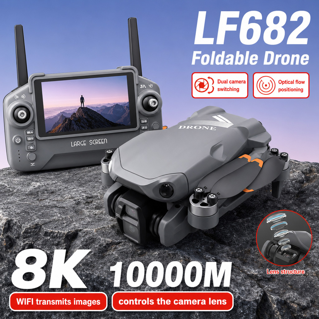 Drone Controller Screen - โดรนถ่ายภาพทางอากาศ LF682 8K HD กล้องคู่ GPS