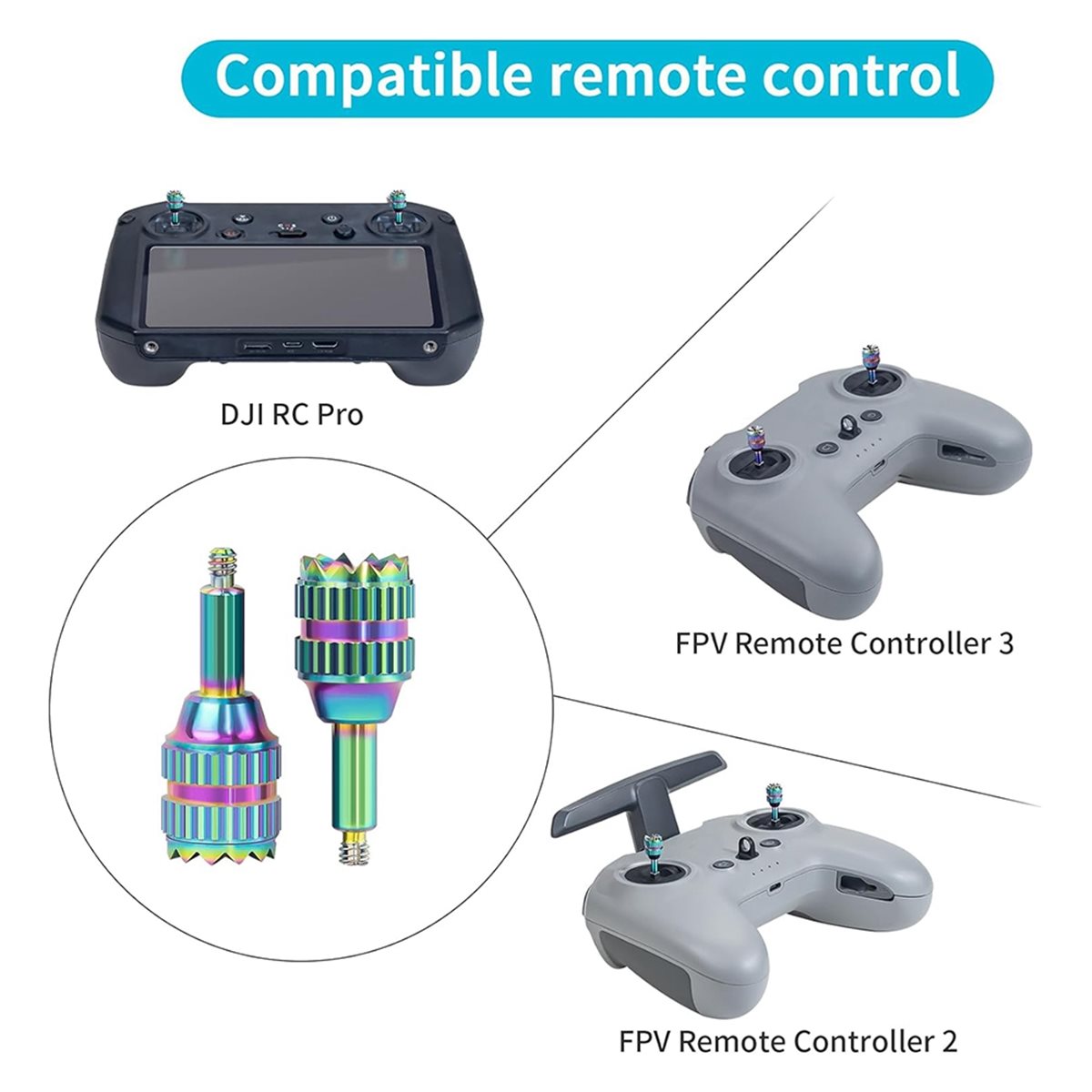 Drone Control Stick - DT75BG 4 ชิ้น จอยสติ๊กโลหะ คันโยกควบคุม จอยสติ๊กนิ้วหัวแม่มือ