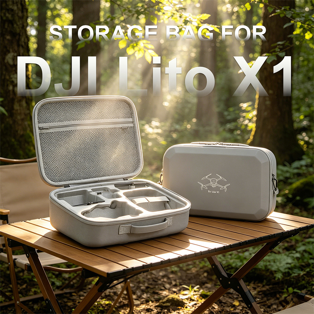 Drone Hard Shell Case - XFJI หนัง PU กระเป๋าสะพายไหล่แบบแข็งสำหรับดีไอ ลิโต้ X1/ลิโต้