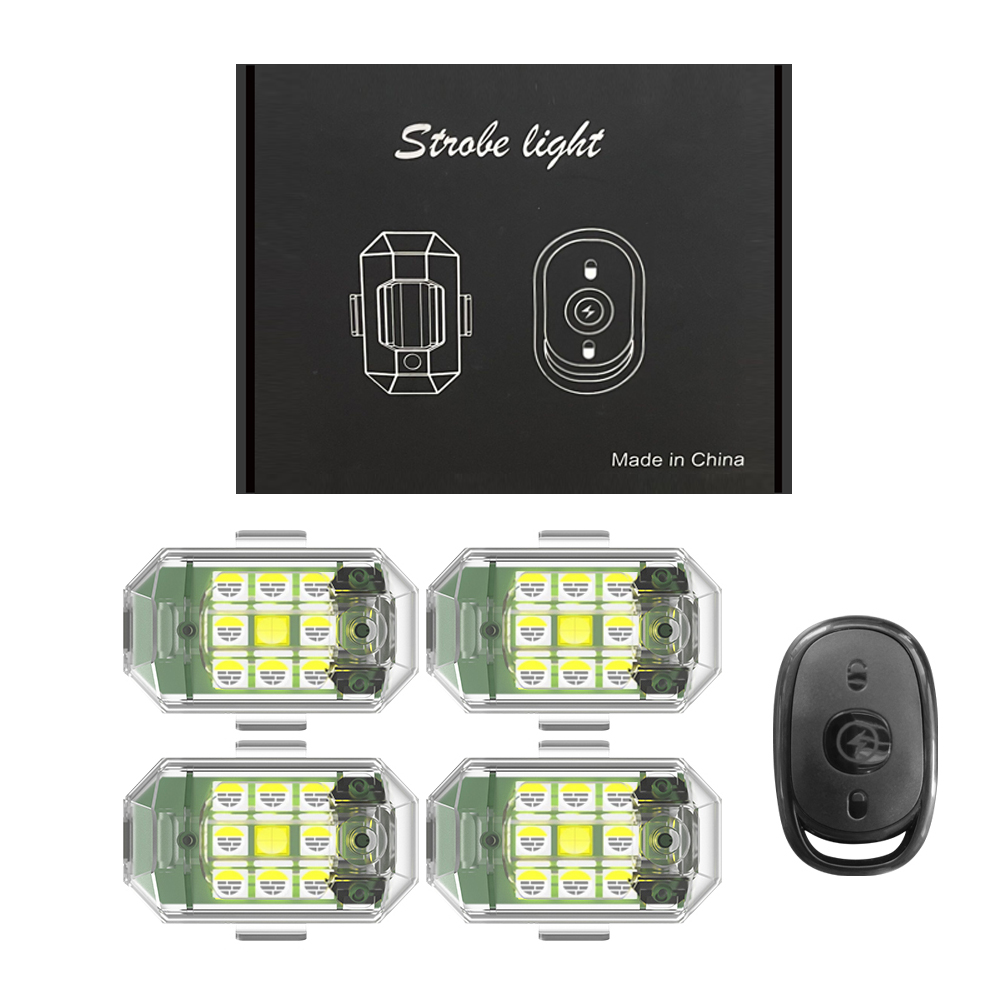 Drone Strobe Light - ไฟสโตรบ LED ไร้สายสำหรับโดรน 1/2/4 ชิ้น สำหรับรถจักรยานยนต์