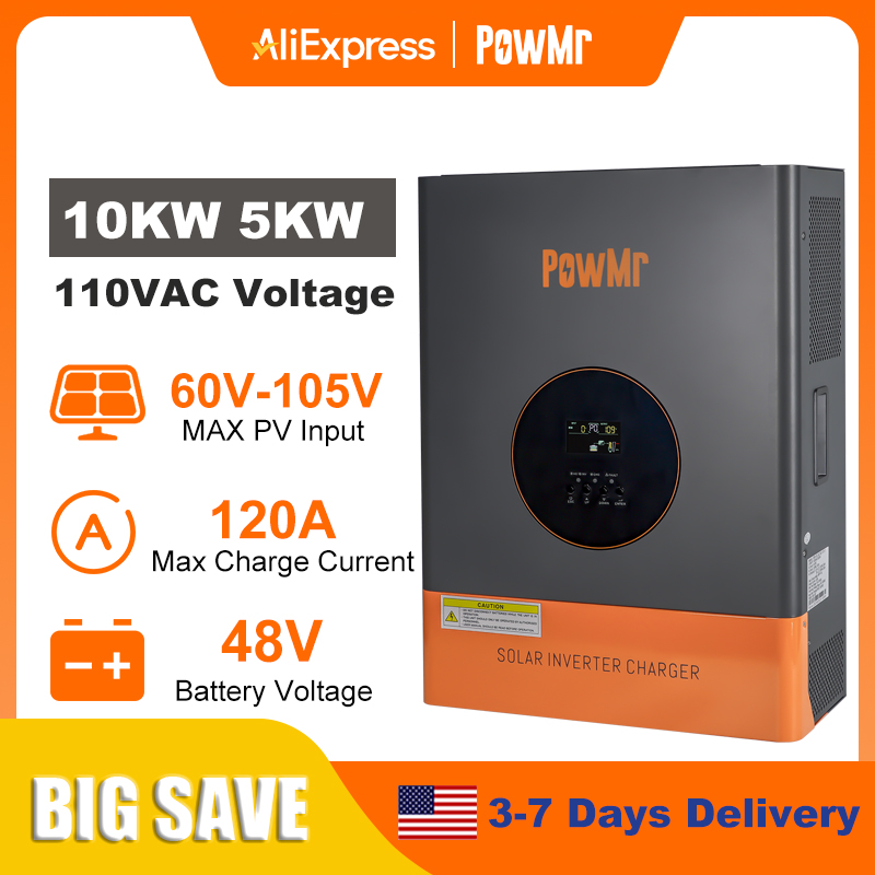 Drone Solar Charger - อินเวอร์เตอร์ PowMr 10KW 5KW แบบแยกเฟส 48V