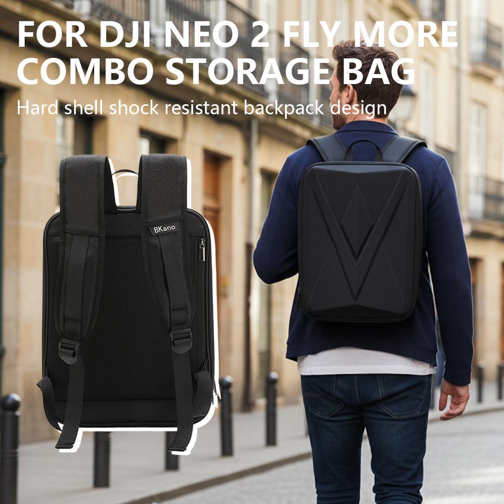 Drone Backpack - กระเป๋าเป้แข็งสำหรับ DJI NEO 2 กล่องเก็บของ กระเป๋าสะพายไหล่