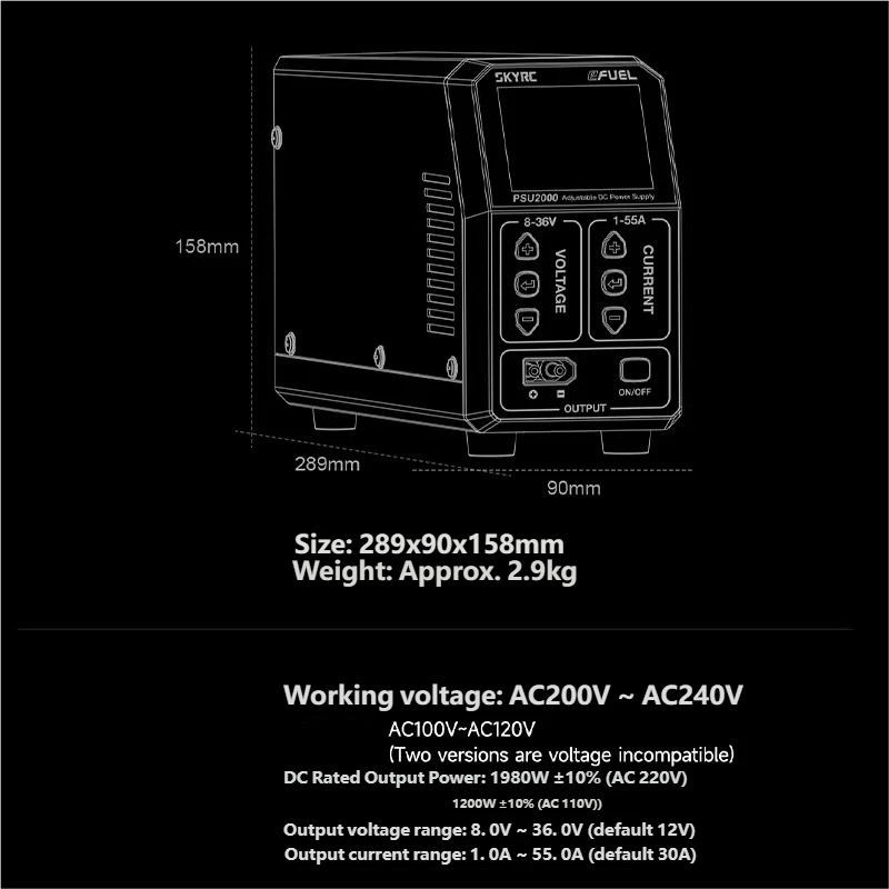 SKYRC PSU2000 1980W แหล่งจ่ายไ - Drone Battery Charger บทวิจารณ์และราคา