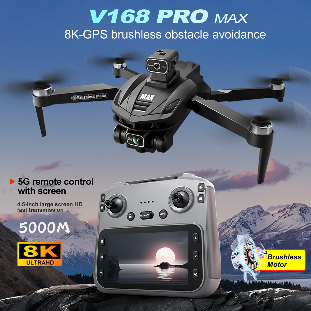V168 PRO Max GPS Drone 8K Prof - Drone Controller Screen บทวิจารณ์และราคา