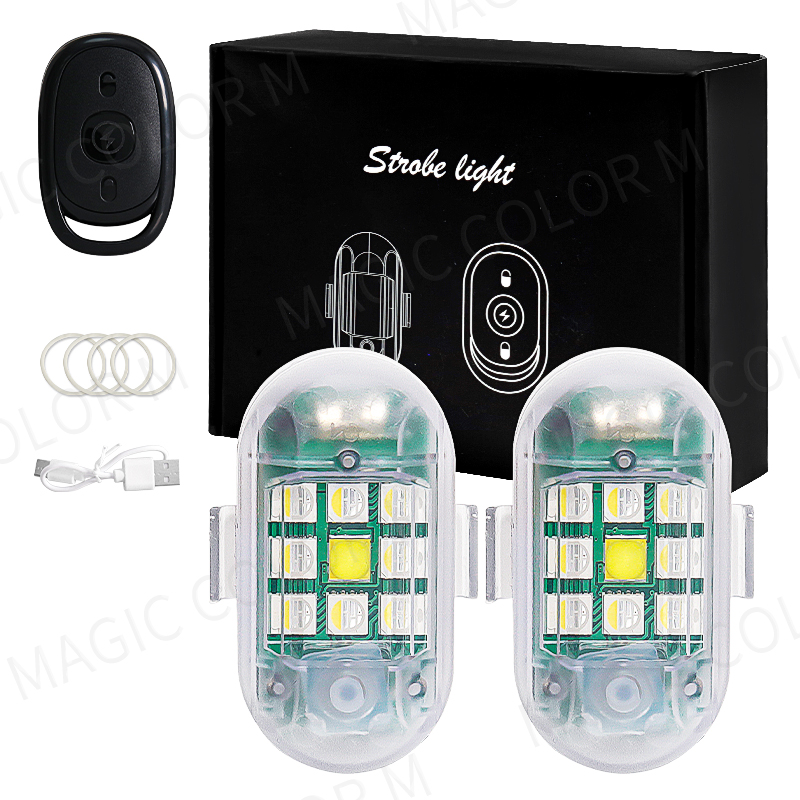 2pcs ไร้สาย LED ไฟแฟลชรถยนต์รี - Drone Strobe Light บทวิจารณ์และราคา