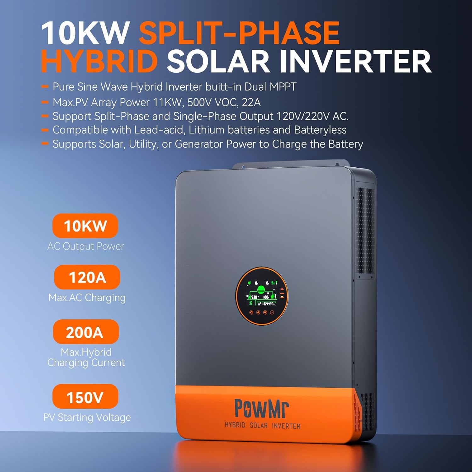 PowMr 10KW แยกเฟสอินเวอร์เตอร์ - Drone Solar Charger บทวิจารณ์และราคา